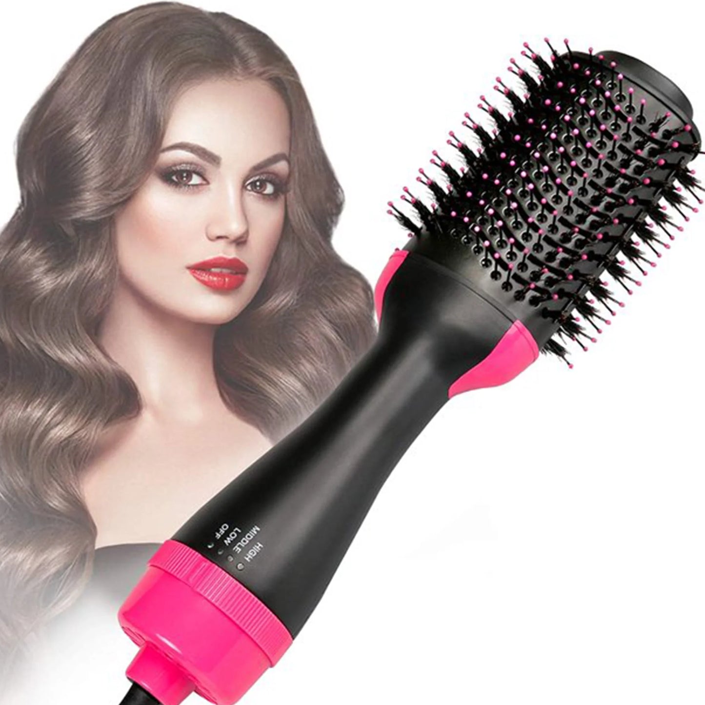 Professional Hair Dryer Brush, Hot Air Brush, One Step Hair Dryer & Hot Air Styler for Hair Salon, Blowing Straightening, Curling (Size: 13.2"X3.5" X 4.3")