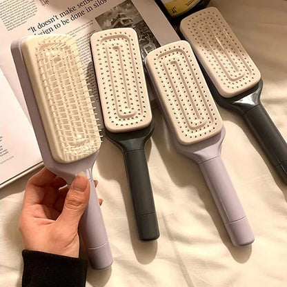 Rotatable Self-Cleaning Hair Brush with Air Cushion and Anti-Static Technology for Women