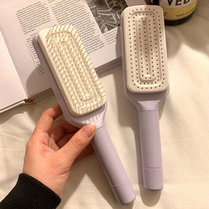 Rotatable Self-Cleaning Hair Brush with Air Cushion and Anti-Static Technology for Women