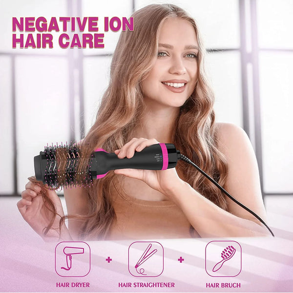 Professional Hair Dryer Brush, Hot Air Brush, One Step Hair Dryer & Hot Air Styler for Hair Salon, Blowing Straightening, Curling (Size: 13.2"X3.5" X 4.3")